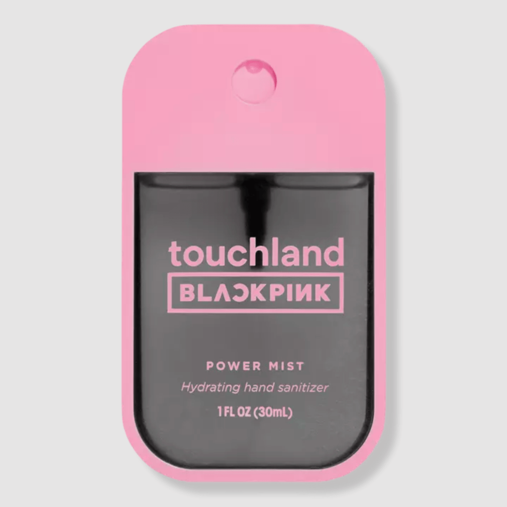 pink and black hand sanitizer